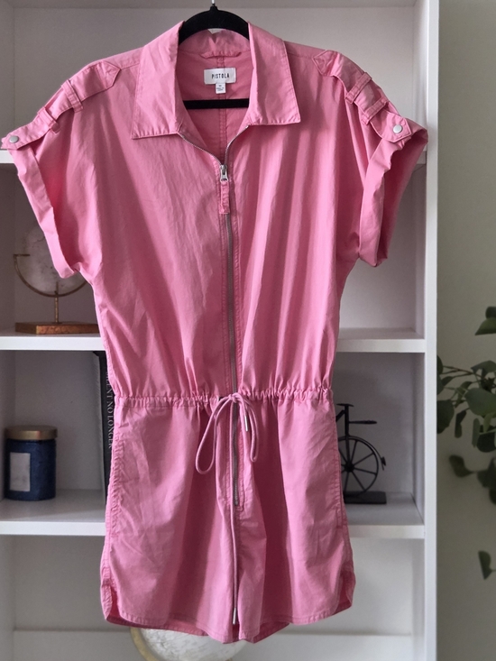 pistola Pants - Pistola Women's Pink Zip-Front One-Piece Romper